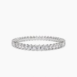 Ringlamour Round Cut Moissanite Wedding Band Eternity Ring
