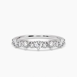 Ringlamour Round Moissanite Half Eternity Band Anniversary Ring