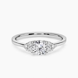 Ringlamour Cluster Round Cut Moissanite Engagement Ring