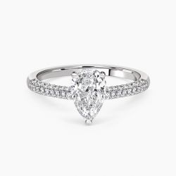 Ringlamour Pear Cut Moissanite Engagement Ring