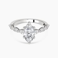 Ringlamour 6 Prong Marquise Cut Moissanite Engagement Ring