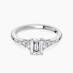 Ringlamour Emerald Cut Moissanite Engagement Ring