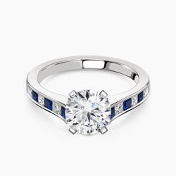 Ringlamour Round & Princess Cut Moissanite Engagement Ring