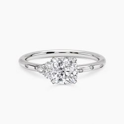 Ringlamour Double Prong Cushion Cut Moissanite Engagement Ring