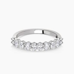 Ringlamour Oval Moissanite Half Eternity Wedding Band
