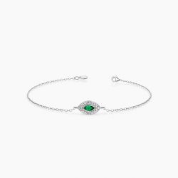 Ringlamour Marquise Cut Emerald Moissanite Eye Bracelet