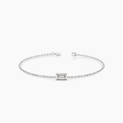 Ringlamour Single Stone Emerald Cut Moissanite Bracelet