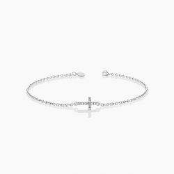 Ringlamour Round Cut Moissanite Cross Bracelet