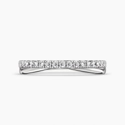 Ringlamour Flair Contour Shaped Round Moissanite Wedding Band