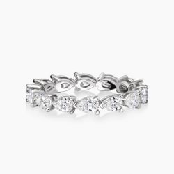 Ringlamour Trailing Pear Cut Moissanite Eternity Wedding Band