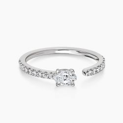 Ringlamour 4 Prong Oval Cut Moissanite Wedding Band