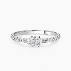 Ringlamour Sideways Pear Cut Moissanite Wedding Band