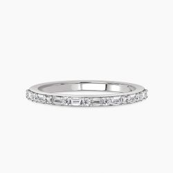 Ringlamour Baguette & Round Cut Moissanite Half Eternity Band