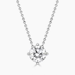 Ringlamour Round Cut Moissanite Solitaire Pendant Necklace