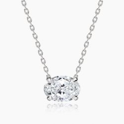Ringlamour Oval Cut Moissanite Solitaire Pendant Necklace