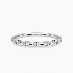 Ringlamour Bezel Setting Marquise Moissanite Half Eternity Band