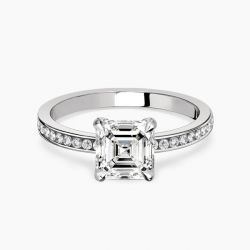 Ringlamour Asscher Cut Moissanite Engagement Ring