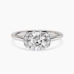 Ringlamour Round Cut Moissanite Halo Engagement Ring