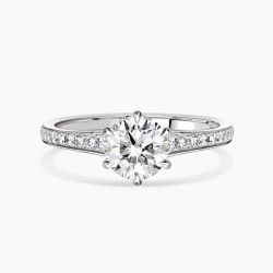 Ringlamour 6 Prong Cushion Cut Moissanite Engagement Ring