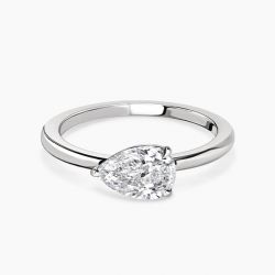 Ringlamour Pear Cut Moissanite Solitaire Engagement Ring