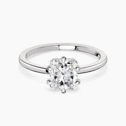 Ringlamour 6 Prong Radiant Cut Moissanite Solitaire Engagement Ring