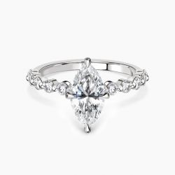 Ringlamour Shared Prong Marquise Cut Moissanite Engagement Ring
