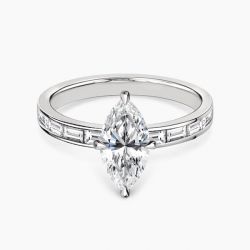 Ringlamour Channel Setting Marquise Cut Moissanite Engagement Ring