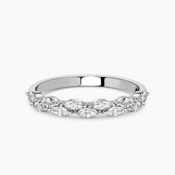 Ringlamour Double Row Marquise Cut Moissanite Wedding Band
