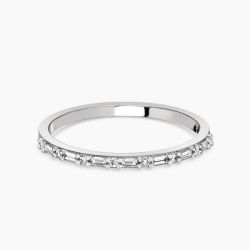 Ringlamour Round & Baguette Cut Moissanite Wedding Band