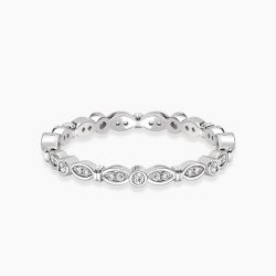 Ringlamour Bezel Setting Round Moissanite Eternity Wedding Band