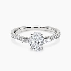 Ringlamour Hidden Halo Oval Cut Moissanite Engagement Ring