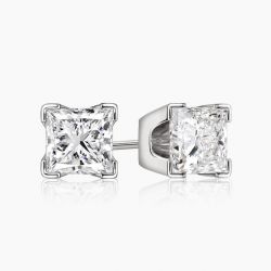 Ringlamour Princess Cut Moissanite Solitaire Earrings