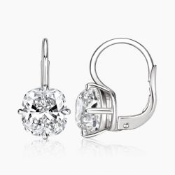 Ringlamour Vintage Cushion Cut Moissanite Drop Earrings