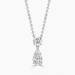 Ringlamour Pear Cut Moissanite Duo Drop Pendant Necklace