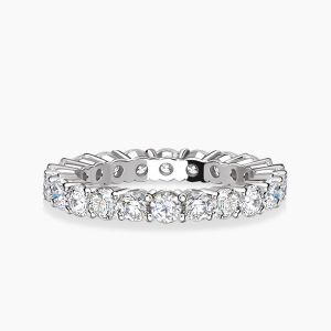 Ringlamour Round Cut Moissanite Eternity Wedding Band