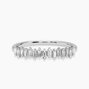 Ringlamour Baguette Moissanite Half Eternity Band Stackable Ring